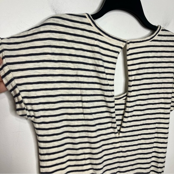 Lou & grey striped short sleeve romper tie waist women’s size XS gray & cream - Picture 10 of 11
